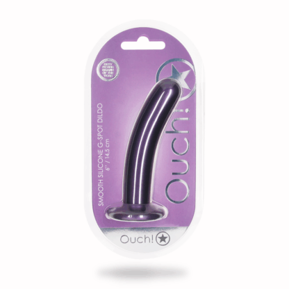 Zachte Silicone G-Spot Dildo - 6'' / 14,5 cm - Metallic Paars - Afbeelding 2