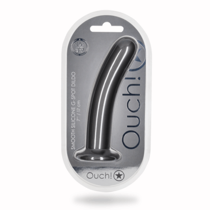 Zachte Siliconen G-Spot Dildo - 7'' / 17 cm - Gunmetal - Afbeelding 2