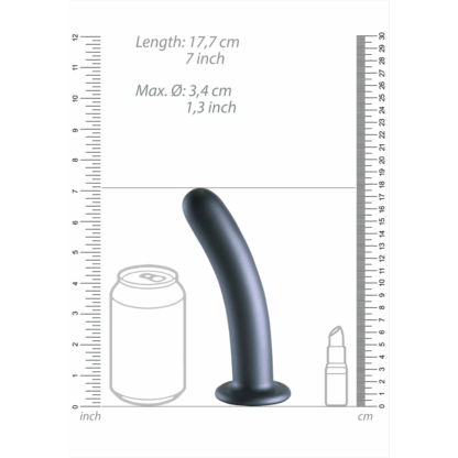 Zachte Siliconen G-Spot Dildo - 7'' / 17 cm - Gunmetal - Afbeelding 7