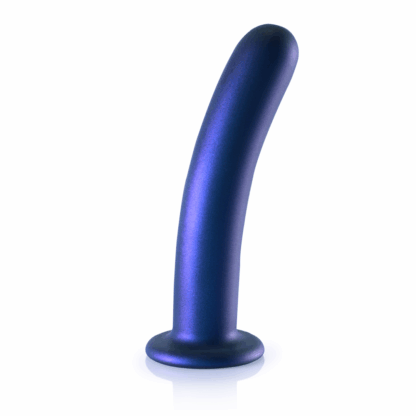 Zachte Silicone G-Spot Dildo - 7'' / 17 cm - Metallic Blauw - Afbeelding 3
