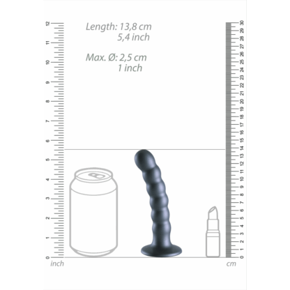 Gekraalde Siliconen G-Spot Dildo - 5'' / 13 cm - Gunmetal - Afbeelding 7