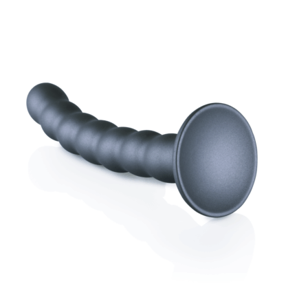 Beaded Silicone G-Spot Dildo - 6.5'' / 16,5 cm - Gunmetal - Afbeelding 5