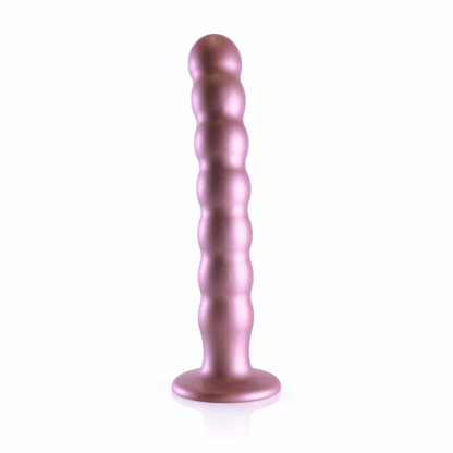 Beaded Silicone G-Spot Dildo - 8'' / 20,5 cm - Rosé Goud - Afbeelding 4