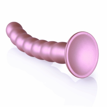 Beaded Silicone G-Spot Dildo - 8'' / 20,5 cm - Rosé Goud - Afbeelding 5