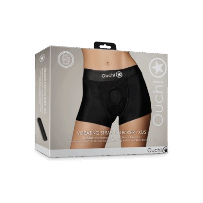 Vibrerende Strap-on Boxer - XS/S - Zwart - Afbeelding 2