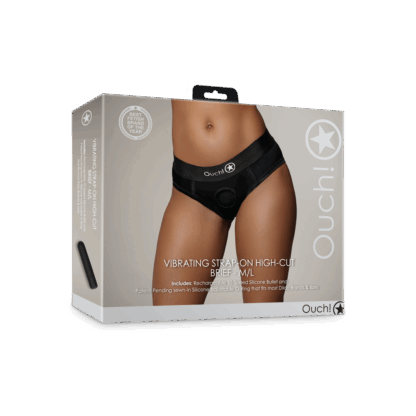 Vibrerende Strap-on Hoge Snit Boxershort - M/L - Zwart - Afbeelding 2