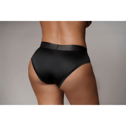 Vibrerende Strap-on Hoge Cut Slip - XL/XXL - Zwart - Afbeelding 5