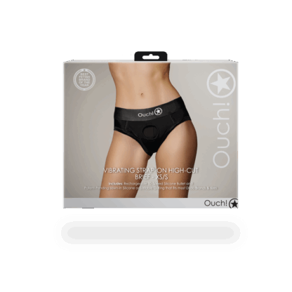 Vibrerende Strap-on Hoge Slip - XS/S - Zwart - Afbeelding 3