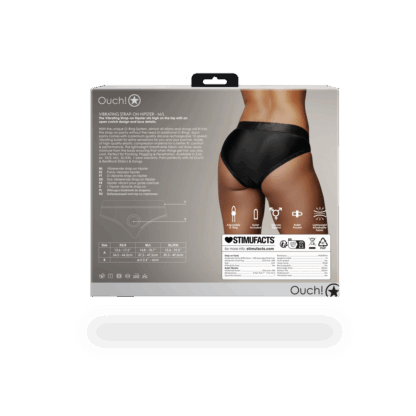 Vibrerende Strap-on Hipster - M/L - Zwart - Afbeelding 4