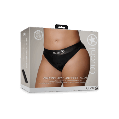 Vibrerende Strap-on Hipster - XL/XXL - Zwart - Afbeelding 2