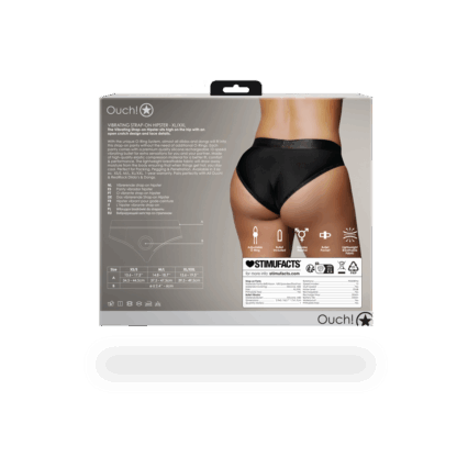 Vibrerende Strap-on Hipster - XL/XXL - Zwart - Afbeelding 4