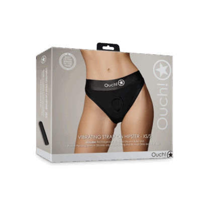 Vibrerende Strap-on Hipster - XS/S - Zwart - Afbeelding 2