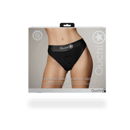 Vibrerende Strap-on Hipster - XS/S - Zwart - Afbeelding 3