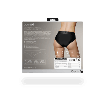 Vibrerende Strap-on Hipster - XS/S - Zwart - Afbeelding 4