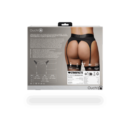 Vibrerende Strap-on Thong met Verstelbare Garters - XL/XXL - Zwart - Afbeelding 4