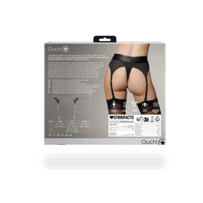 Vibrerende Strap-on Thong met Verstelbare Garters - XS/S - Zwart - Afbeelding 4