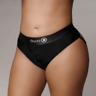 Vibrerende Strap-on Thong met Afneembare Butt Straps - XL/XXL - Zwart