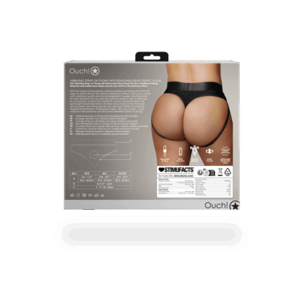 Vibrerende Strap-on Thong met Afneembare Butt Straps - XL/XXL - Zwart - Afbeelding 4