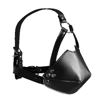 Hoofdbeugel met Mondmasker en Stevige Ballgag - Zwart - Afbeelding 4