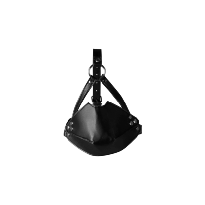 Hoofdbeugel met Mondmasker en Stevige Ballgag - Zwart - Afbeelding 5