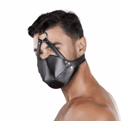 Hoofdharnas met Mondbedekking en Ademend Ball Gag - Zwart - Afbeelding 7