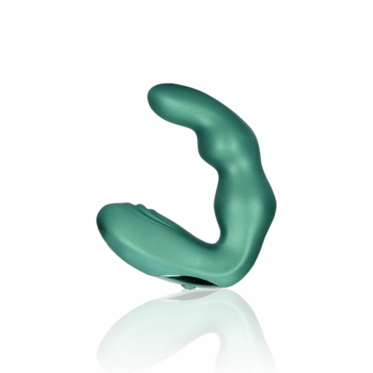 Bent Vibrating Prostate Massager met Afstandsbediening - Metallic Groen - Afbeelding 5