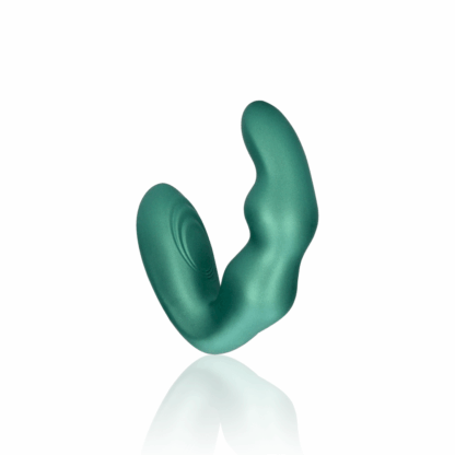 Bent Vibrating Prostate Massager met Afstandsbediening - Metallic Groen - Afbeelding 6