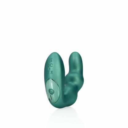 Bent Vibrating Prostate Massager met Afstandsbediening - Metallic Groen - Afbeelding 7
