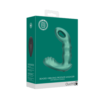 Kralen Vibrerende Prostaat Massager met Afstandsbediening - Metallic Groen - Afbeelding 2