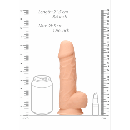 Siliconen Dildo met Ballen - 9 / 21,6 cm - Afbeelding 7
