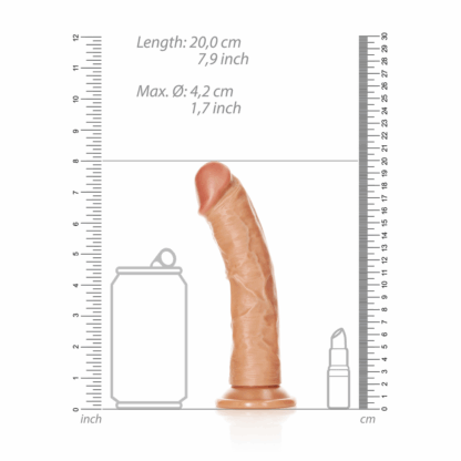 Gebogen Realistische Dildo met Zuignap - 7 / 18 cm - Afbeelding 6