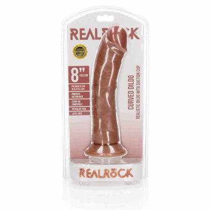 Gebogen Realistische Dildo met Zuignap - 8 / 20,5 cm - Afbeelding 2