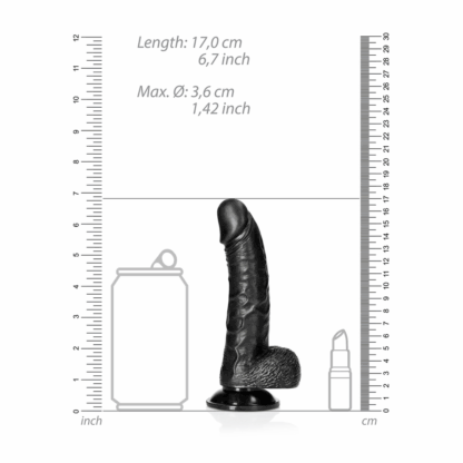 Gebogen Realistische Dildo met Ballen en Zuignap - 6 / 15,5 cm - Afbeelding 6