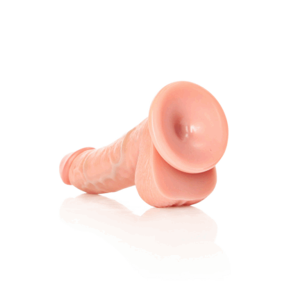 Gebogen Realistische Dildo met Ballen en Zuignap - 6 / 15,5 cm - Afbeelding 5