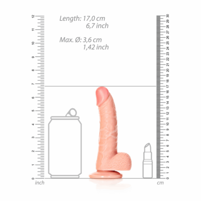 Gebogen Realistische Dildo met Ballen en Zuignap - 6 / 15,5 cm - Afbeelding 6