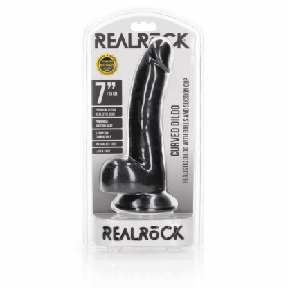 Gebogen Realistische Dildo met Ballen en Zuignap - 7 / 18 cm - Afbeelding 2