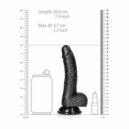Gebogen Realistische Dildo met Ballen en Zuignap - 7 / 18 cm - Afbeelding 6
