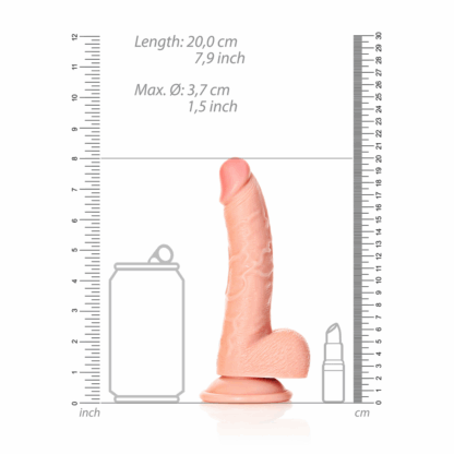Gebogen Realistische Dildo met Ballen en Zuignap - 7 / 18 cm - Afbeelding 6