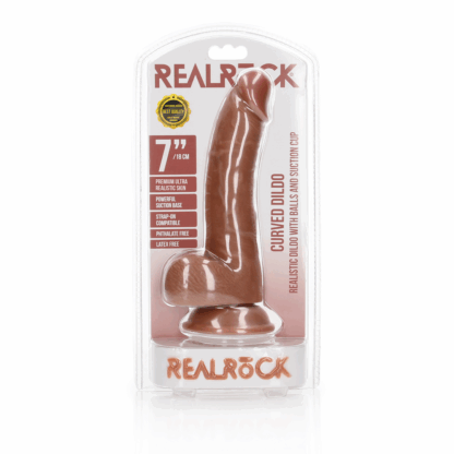 Gebogen Realistische Dildo met Ballen en Zuignap - 7 / 18 cm - Afbeelding 2