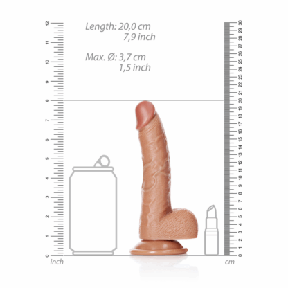 Gebogen Realistische Dildo met Ballen en Zuignap - 7 / 18 cm - Afbeelding 6