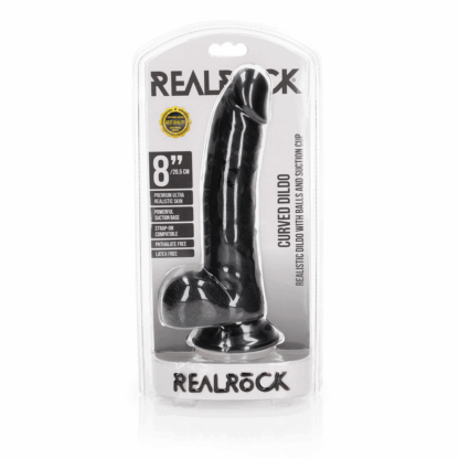 Gekromde Realistische Dildo met Ballen en Zuignap - 8 / 20,5 cm - Afbeelding 2