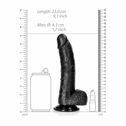 Gekromde Realistische Dildo met Ballen en Zuignap - 8 / 20,5 cm - Afbeelding 6