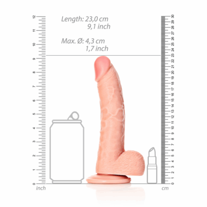 Gekromde Realistische Dildo met Ballen en Zuignap - 8 / 20,5 cm - Afbeelding 6