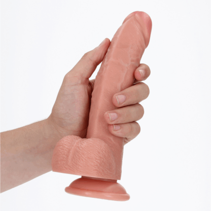 Gekromde Realistische Dildo met Ballen en Zuignap - 8 / 20,5 cm - Afbeelding 7