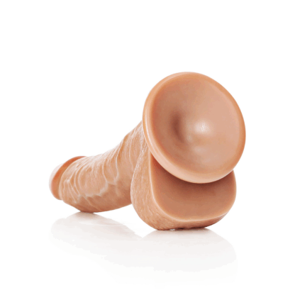 Gebogen Realistische Dildo met Ballen en Zuignap - 8 / 20,5 cm - Afbeelding 5