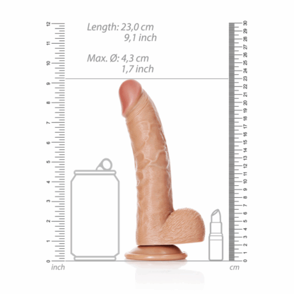 Gebogen Realistische Dildo met Ballen en Zuignap - 8 / 20,5 cm - Afbeelding 6