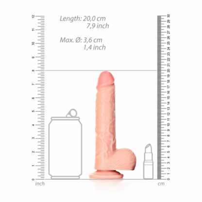 Rechtdoor Realistische Dildo met Ballen en Zuignap - 7 / 18 cm - Afbeelding 6