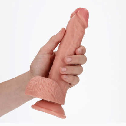 Rechtdoor Realistische Dildo met Ballen en Zuignap - 8 / 20,5 cm - Afbeelding 7