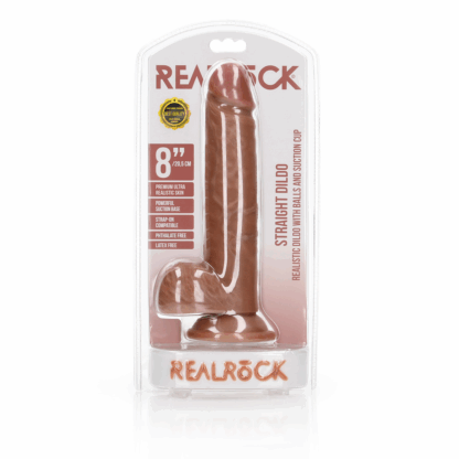Rechtdoorlopende Realistische Dildo met Ballen en Zuignap - 8 / 20,5 cm - Afbeelding 2