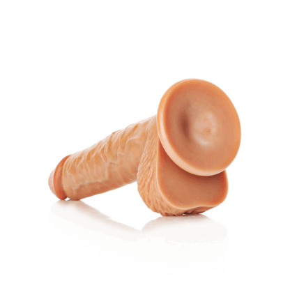 Rechtdoorlopende Realistische Dildo met Ballen en Zuignap - 8 / 20,5 cm - Afbeelding 5